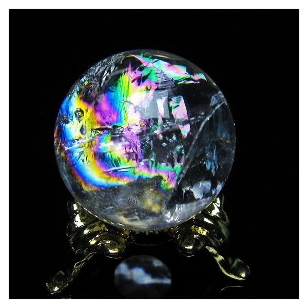 アイリスクォーツ 水晶 丸玉 虹入り 25mm スフィア 置物 水晶玉 一点物