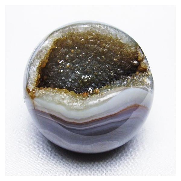 アゲート 笑口丸玉 ジオード スフィア 丸玉 一点物 送料無料 151-5582