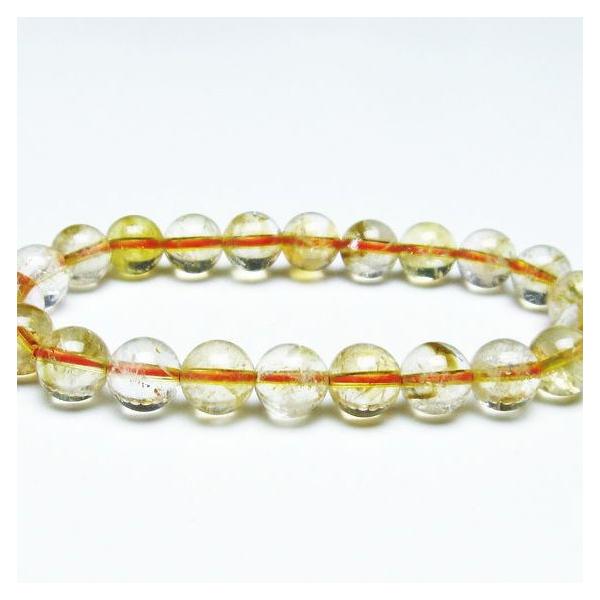 シトリンクォーツ ブレスレット 虹入り 9mm シトリン ブレス 一点物