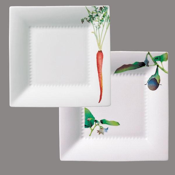 ノリタケ 【ノリタケ】≪京香旬彩≫ 23cmスクエアプレートペア（加茂