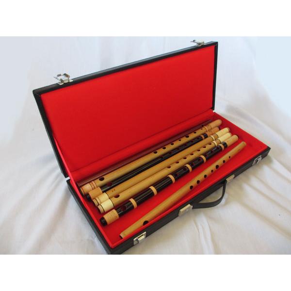 篠笛ケース 横笛入れ(笛ケース/篠笛ケース)ハードケース 黒色