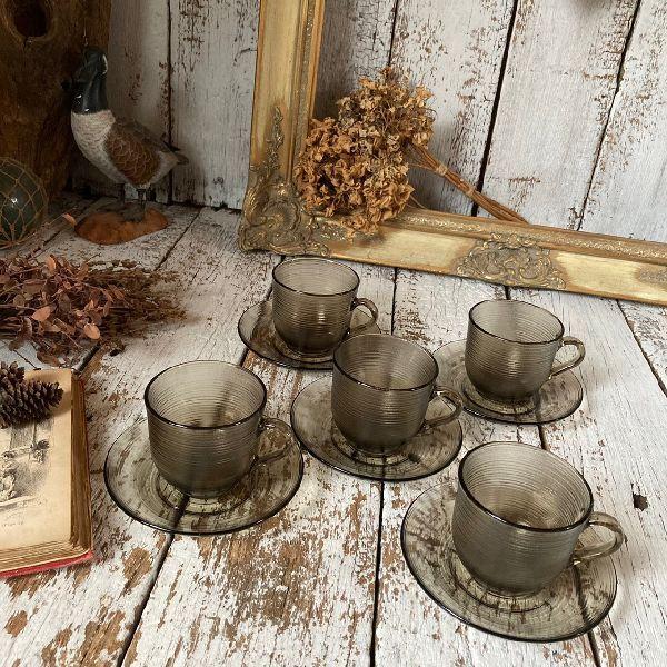 VINTAGE ≫フランス ヴィンテージ*デュラン社*古い 強化 ガラス 珈琲