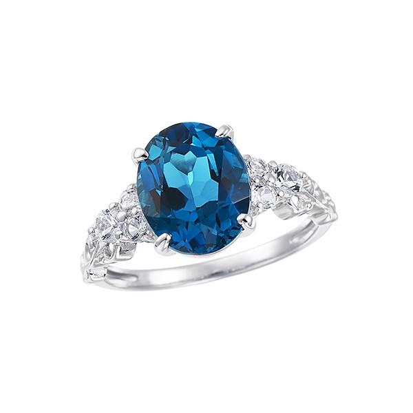 ジュエリーツツミ K10ホワイトゴールドロンドンブルートパーズリング