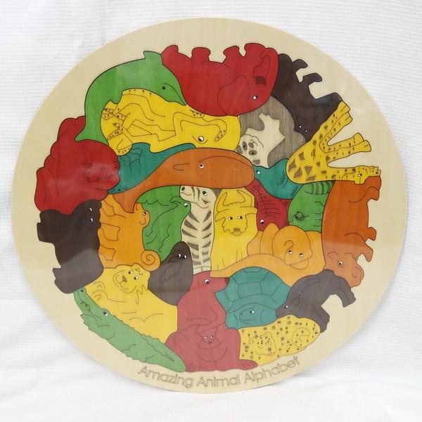 ジョージラックパズル アニマルサークル 木製 大型パズル 遊んで飾れる