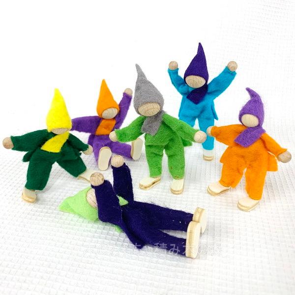 マジックウッド フェルトの小人 ドールハウス 積み木あそび 人形セット