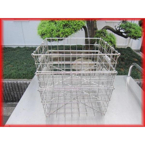 カゴ 業務用 ステンレス製 給食で牛乳を運ぶ 水切りかご 3個セット