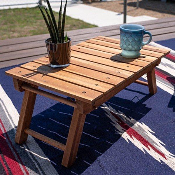 サカベ 折りたたみテーブル ミニ ローテーブル キャンプ 屋外 木製