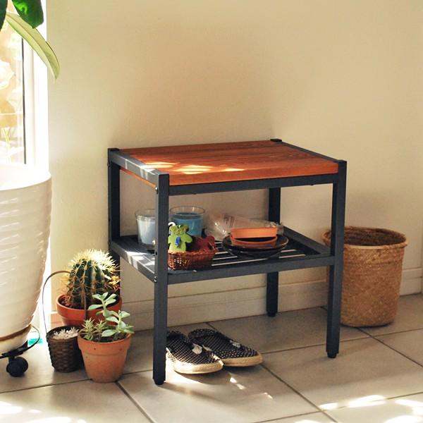 棚 2段 玄関収納 リビング 小物置き場 モダン ナチュラル ミッド