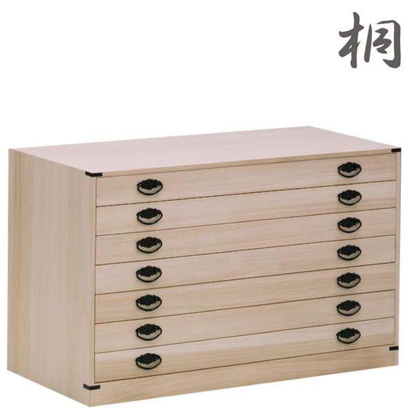 和風 和タンス 桐ダンス ローチェスト 幅100 7段 桐材 キリ 和装収納