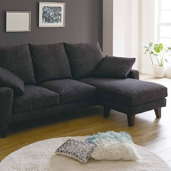 組立設置サービス付】 カウチソファー カラー2色 幅220 奥行136 布張 L