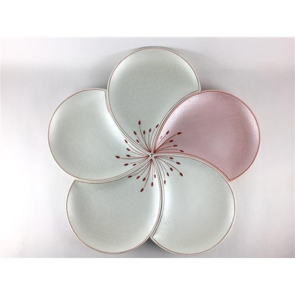 有田焼 幸楽窯 花びら 銘々皿 (白銀 / ピンク銀)【錦銀叩/錦曙釉銀叩