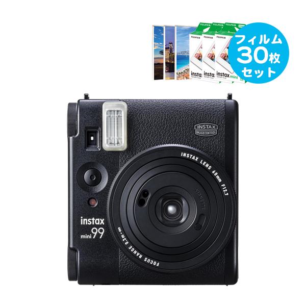チェキ instax mini 99 ブラック 本体 & フイルム30枚 プチカード