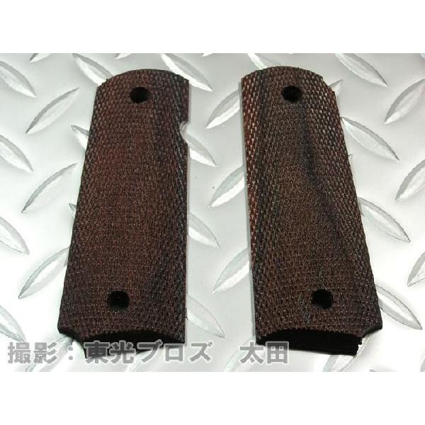 CAW M1911ガバメント用 木製グリップ フルチェッカー : ユウセイ堂1号