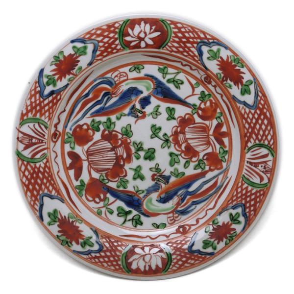 九谷焼：呉須赤絵牡丹鳳凰文平鉢・正木春蔵《大皿・25.5cm》 : 和食器