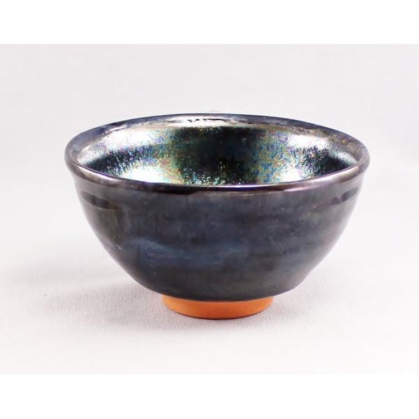 瀬戸焼 窯元 手作り 窯変天目釉 抹茶茶碗（小） 作品22-3-1木箱入り