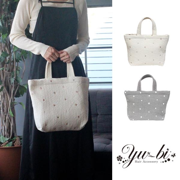 宅配便送料無料】バッグ/ヌビバッグ A4入ります！ハート刺繍 Mサイズ