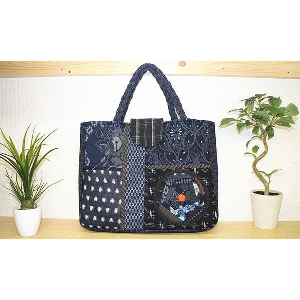 和 ファッション 手提げバッグ 古布パッチワーク : 古楽・小物 - 通販