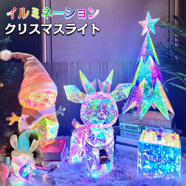 クリスマスライト USB/電池式 開閉ボタン付き クリスマスツリー