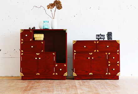 開梱設置無料]【大川家具】≪受注生産≫階段タンス 80cm幅 吉野