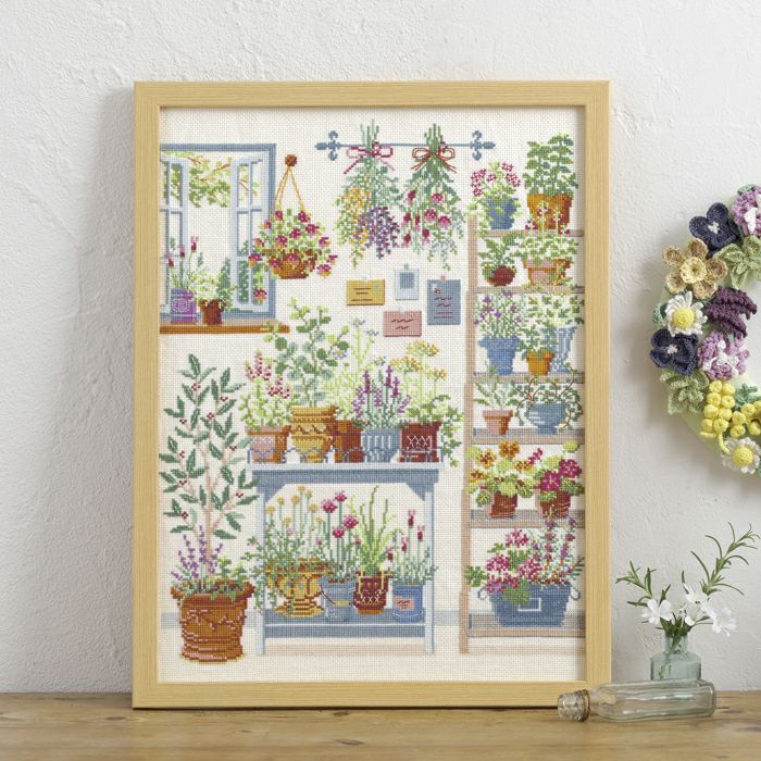クロスステッチフレーム＜ハーブライフ＞ | リバティ 生地、編み物