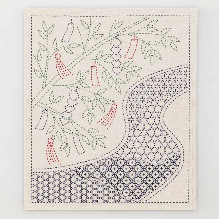 刺し子のクロス＜七夕＞ | リバティ 生地、編み物、刺繍、刺し子のこと