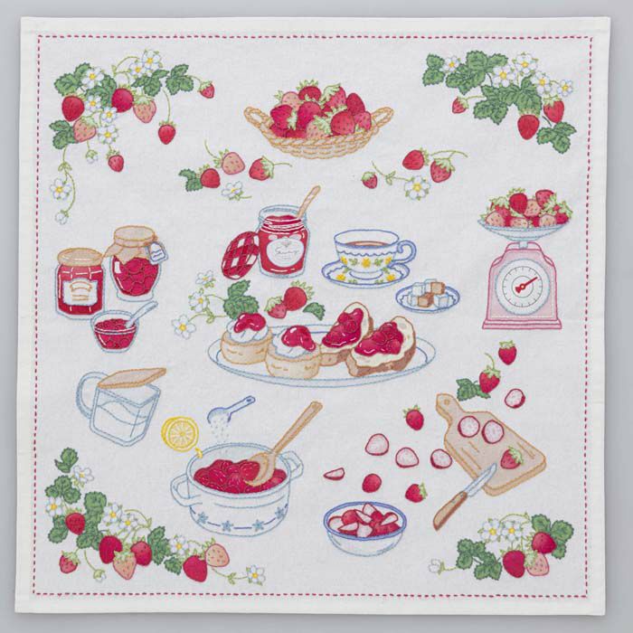 クロスステッチフレーム＜いちごパフェ＞ | リバティ 生地、編み物