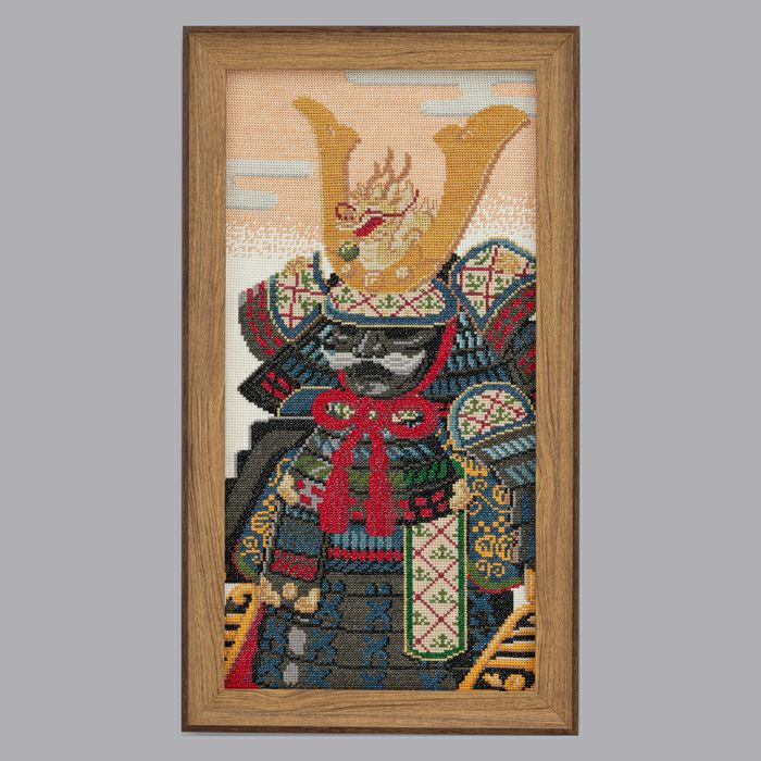 クロスステッチフレーム＜鎧兜のお飾り＞ | リバティ 生地、編み物