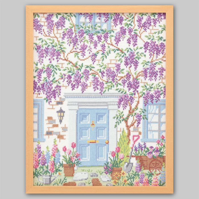 クロスステッチフレーム＜藤＞ | リバティ 生地、編み物、刺繍、刺し子