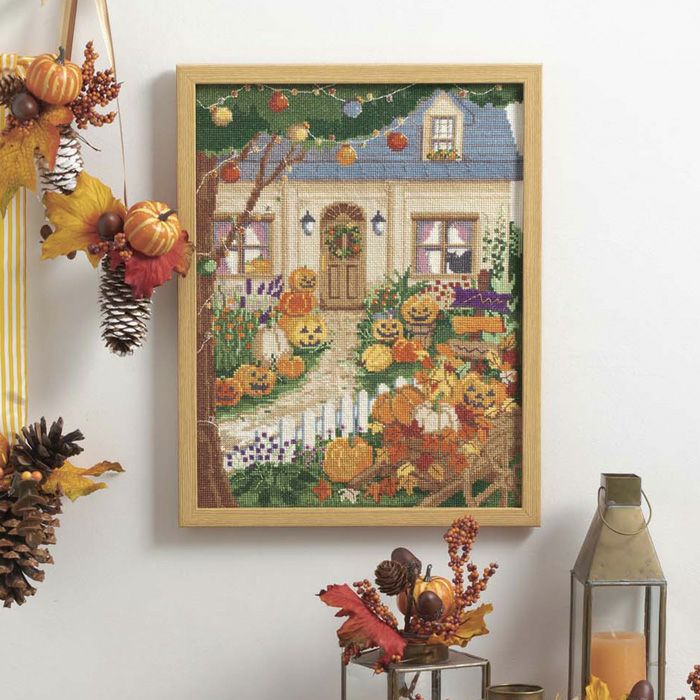 クロスステッチフレーム＜ガーデンポット＞ | リバティ 生地、編み物