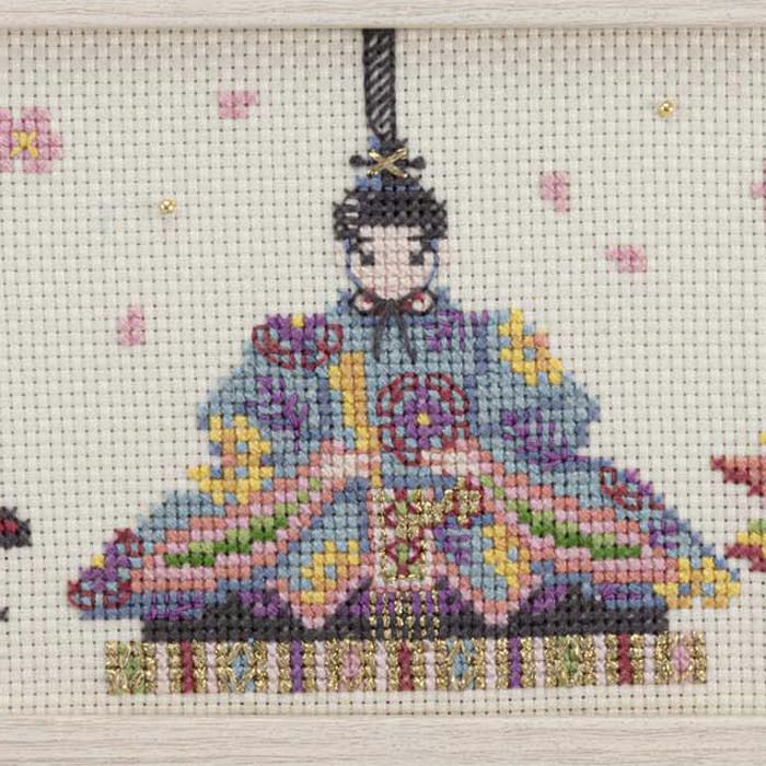 クロスステッチフレーム＜おひなさま＞ | リバティ 生地、編み物、刺繍