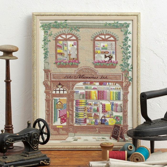 クロスステッチミニフレーム＜いちご＞ | リバティ 生地、編み物、刺繍