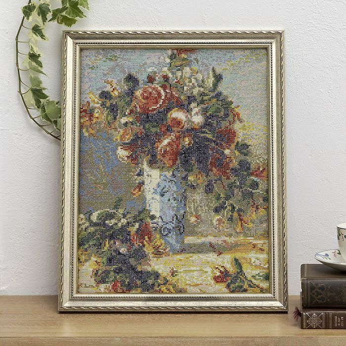 クロスステッチフレーム＜春のブーケ＞ | リバティ 生地、編み物、刺繍