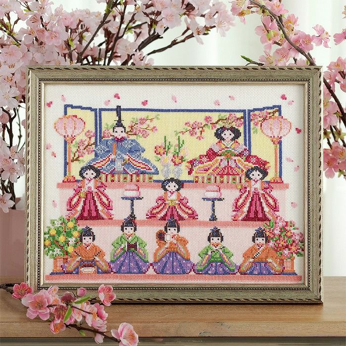 クロスステッチフレーム＜睡蓮の池に架かる橋＞ | リバティ 生地