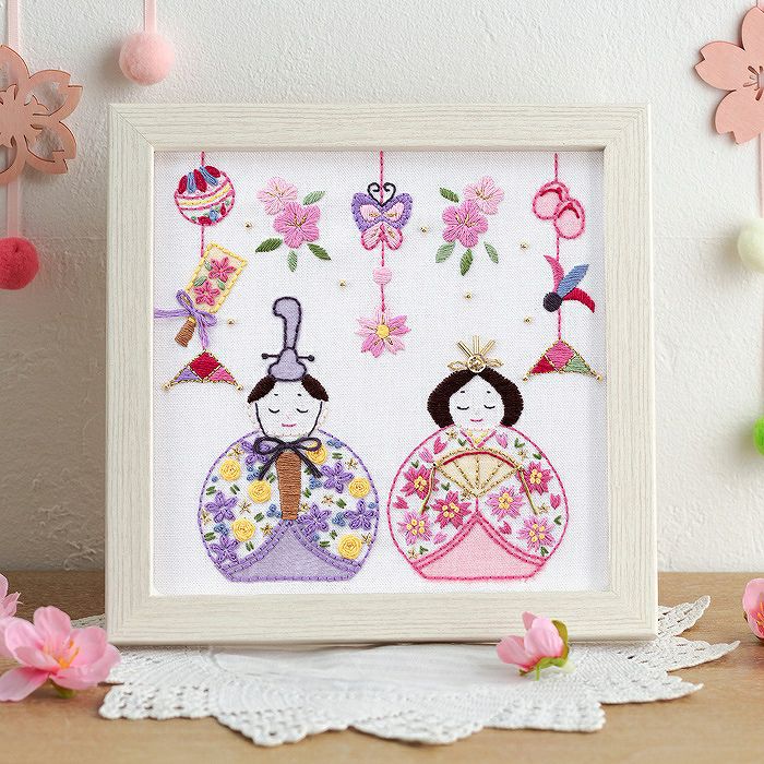 ステッチフレーム＜お雛様の彩り＞ | リバティ 生地、編み物、刺繍