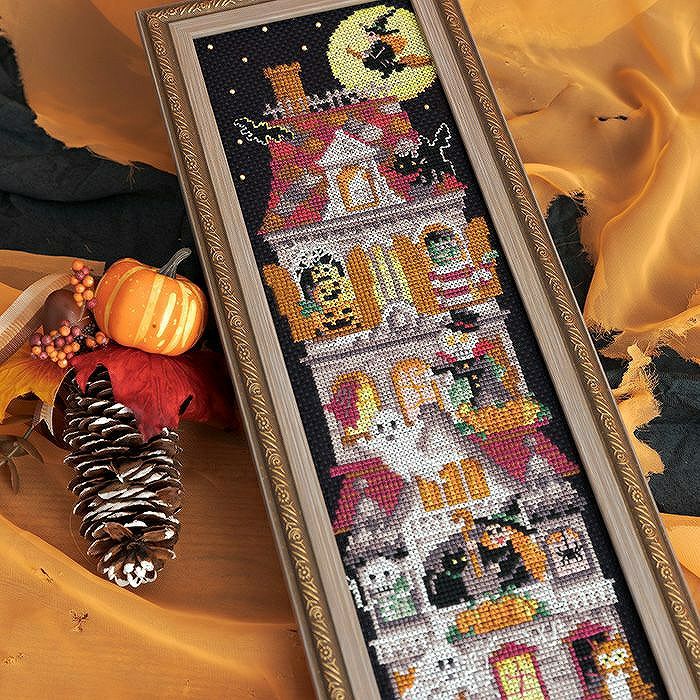 クロスステッチフレーム＜ハロウィンの訪れ＞ | リバティ 生地、編み物