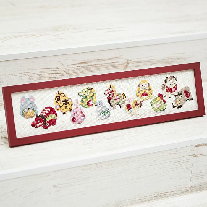 クロスステッチフレーム＜七福神のしあわせ宝舟＞ | リバティ 生地