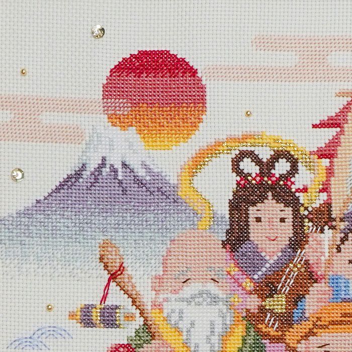 クロスステッチフレーム＜七福神のしあわせ宝舟＞ | リバティ 生地