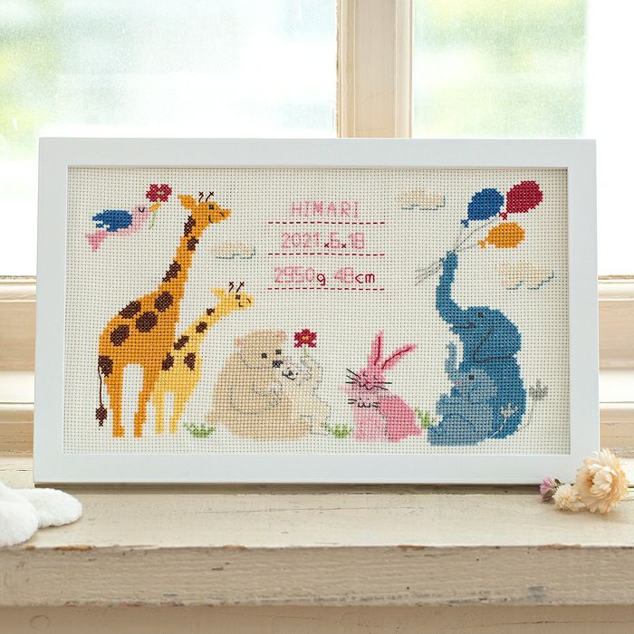 クロスステッチフレーム＜どうぶつのおやこ＞ | リバティ 生地、編み物