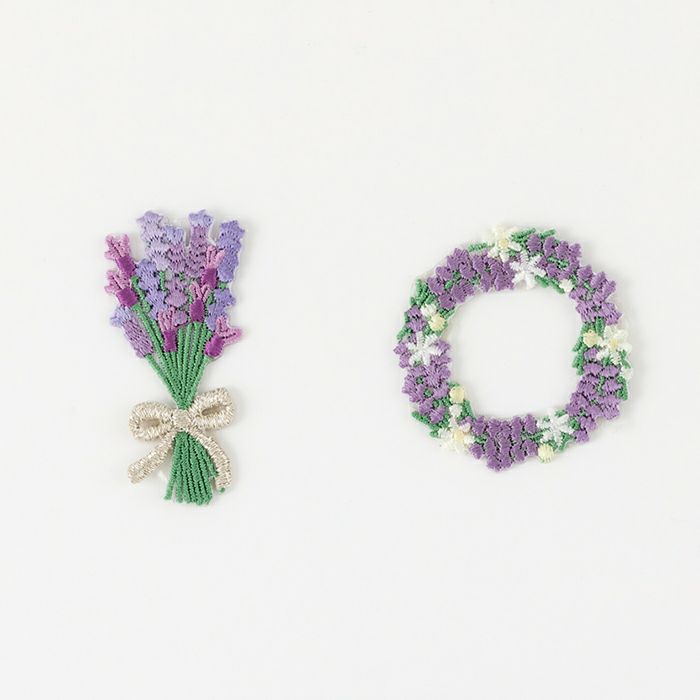 刺しゅうワッペン＜ラベンダー＞ | リバティ 生地、編み物、刺繍