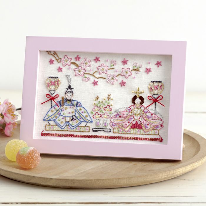 ステッチミニフレーム＜雛人形＞ | リバティ 生地、編み物、刺繍