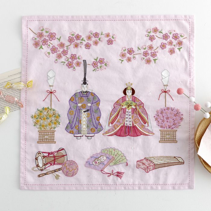 ステッチクロス＜立ち雛＞ | リバティ 生地、編み物、刺繍、刺し子の