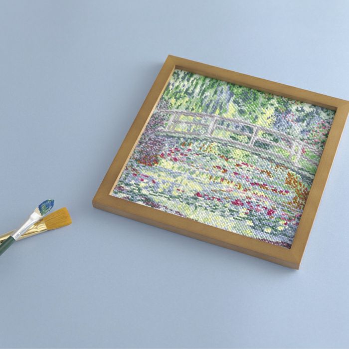 クロスステッチフレーム＜睡蓮の池＞ | リバティ 生地、編み物、刺繍