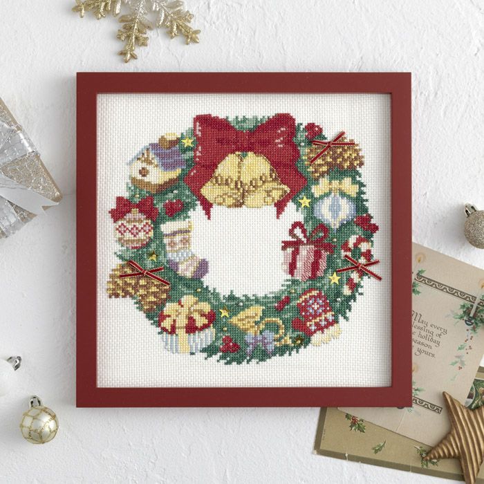 クロスステッチフレーム＜ノエルツリー＞ | リバティ 生地、編み物