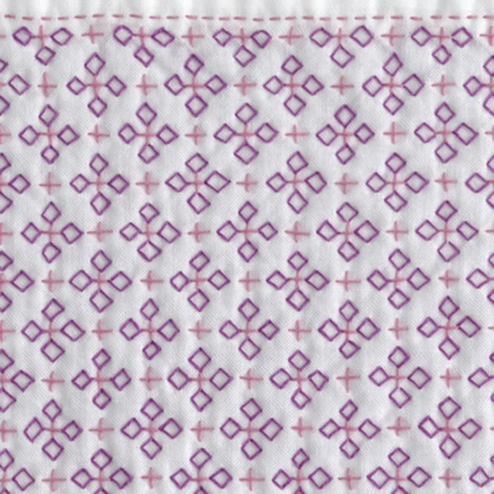 刺し子 亀甲花刺しグレー | リバティ 生地、編み物、刺繍、刺し子の