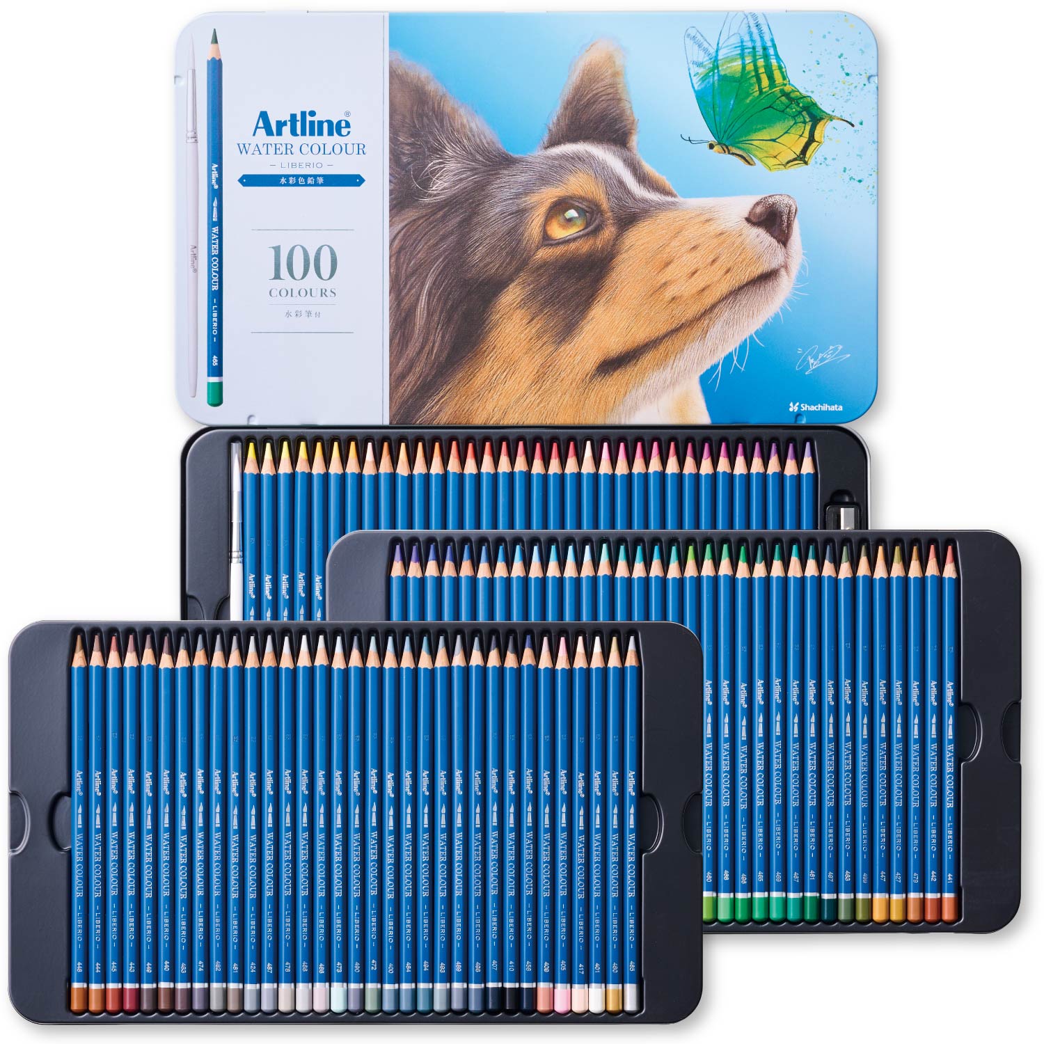 Artline 水彩色鉛筆 LIBERIO(水彩筆・鉛筆削り付き) 100色セット|KCPL