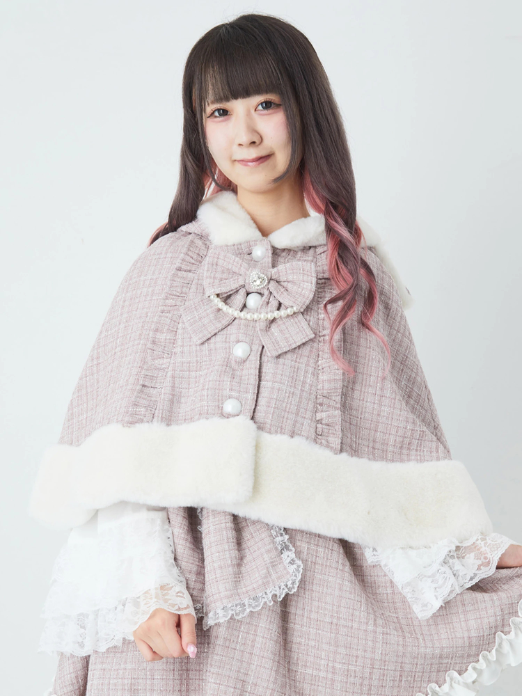 ネコちゃんキラキラツイードポンチョ - Ank Rouge(アンクルージュ)の