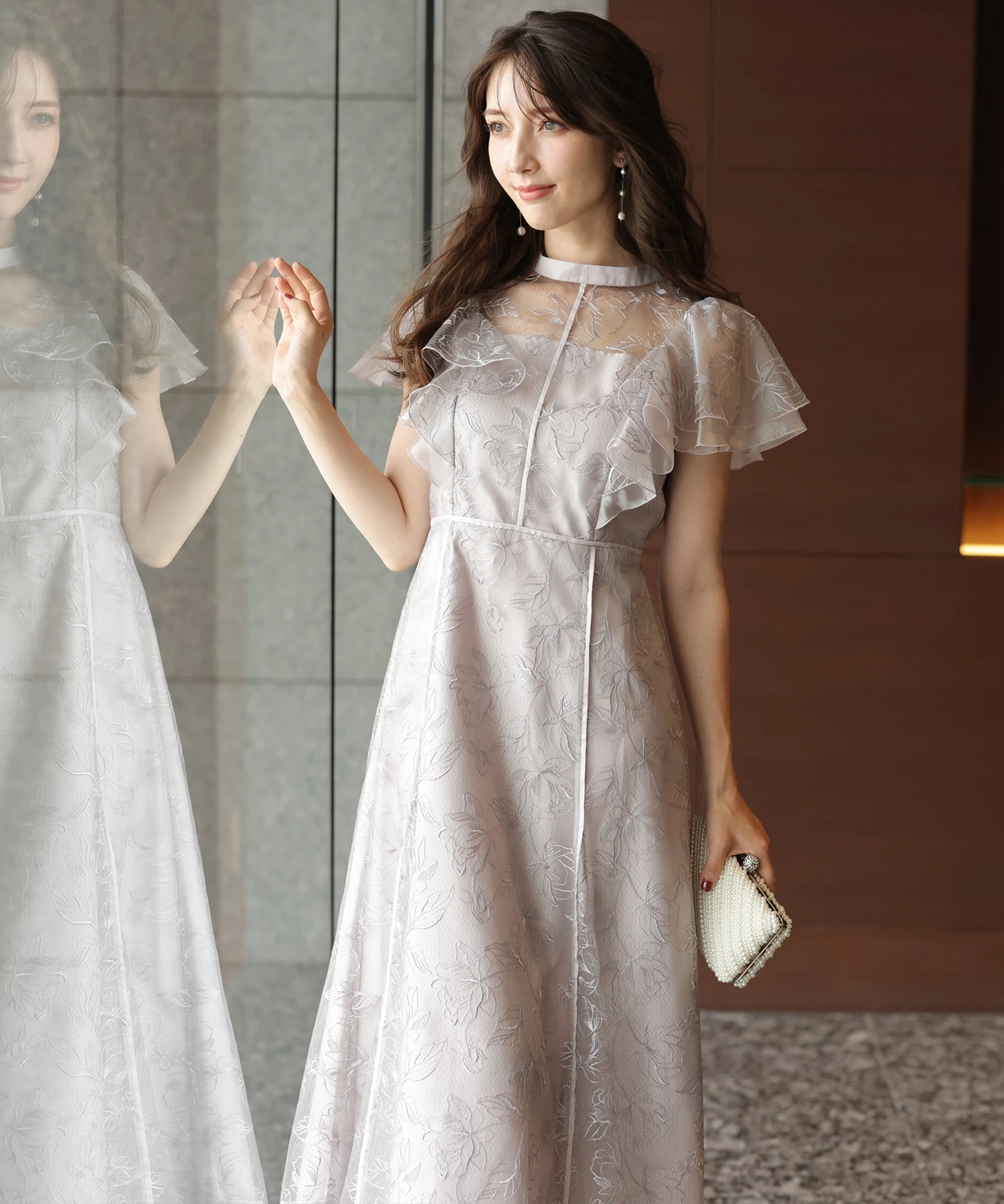 チュール刺繍ラッフルドレス | ドレス | Apuweiser-riche