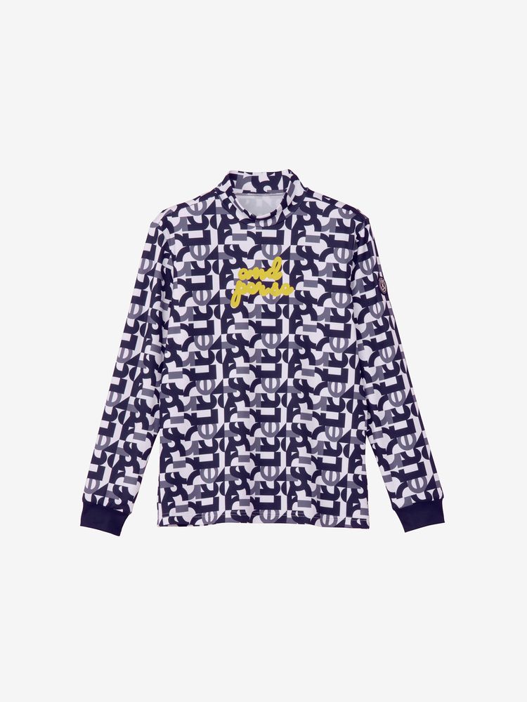公式・アウトレット】プリンテッドジャージー 長袖モックネックシャツ
