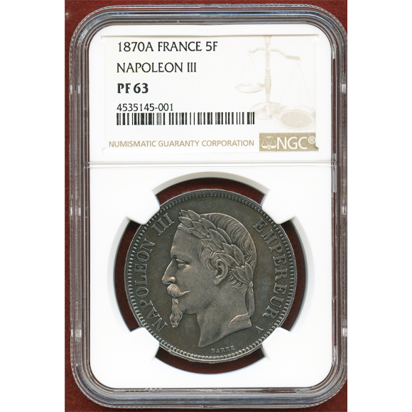 JCC | ジャパンコインキャビネット / 【SOLD】フランス 1870年 5フラン