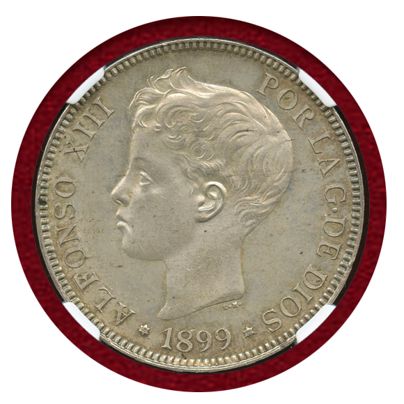 JCC | ジャパンコインキャビネット / スペイン 1899年 5ペセタ 銀貨